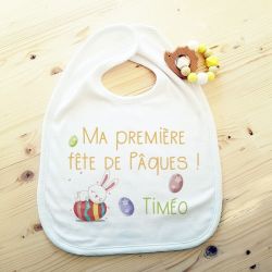 Bavoir personnalisable Ma première fête de Pâques !