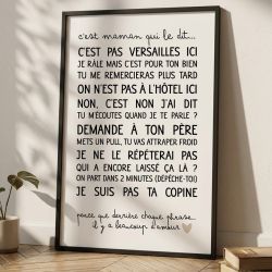 Affiche humour maman – C’est maman qui le dit – Cadeau fête des mères