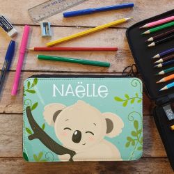 Trousse remplie crayons feutres personnalisée Koala