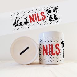 Tirelire  enfant avec prénom modèle Panda