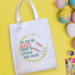 Tote bag Pâques modèle Coucou le lapin