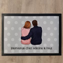 Tapis de porte personnalisé Couple