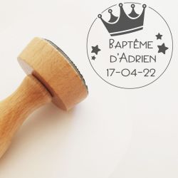 Tampon personnalisé pour baptême ou mariage Couronne