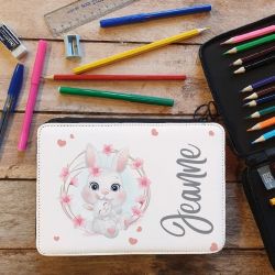 Trousse remplie crayons feutres personnalisée Lapine