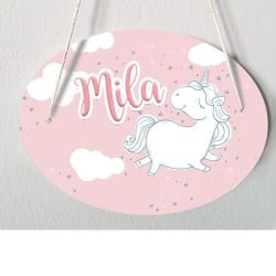 Plaque de porte chambre d'enfant personnalisable - modèle Mila