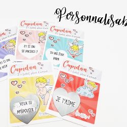 Carte à gratter Jeu Cupidon personnalisée avec message de votre choix