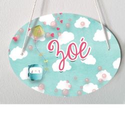 Plaque de porte chambre d'enfant personnalisable - modèle Zoé