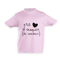 Tee shirt enfant personnalisable p'tit coeur à croquer