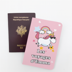 Protège passeport personnalisable Licorne